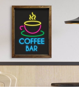 BK Gift Cafe & Bar & Restaurant Konseptli Doğal Masif Ahşap Çerçeveli Tablo 45x65cm-44