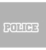 Police Araba Stickeri siyah 20x8 CM (Beyaz)