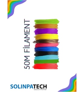 Kalem Pla Filament Seti 50 Metre (10 RENK) 3d Yazıcı Ve Kalem Uyumlu Renkli Filament