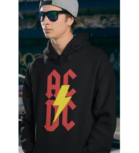 Rock Metal Müzik Grubu AC DC Baskılı Unisex Oversize Hoodie