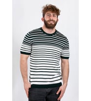 ALEXANDERGARDI ÇİZGİLİ TRIKO T-SHIRT  (AG504802) (Koyu Yeşil)