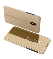 Xiaomi  Redmi 8A Uyumlu Aynalı Kapaklı Lüx Kılıf (Gold)