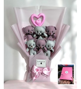 Simli Peluş Ayıcık Buketi