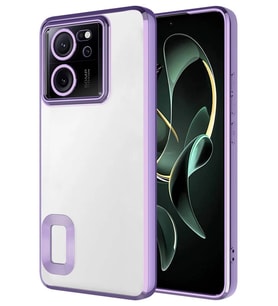 Xiaomi 13T Kılıf Köşeleri Renkli Şeffaf Kamera Korumalı Silikon Luxury Kapak (Lila)