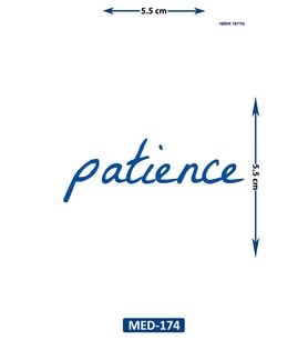 Patience 5 cm Minimal geçici Dövme Yarı Kalıcı Geçici Dövme