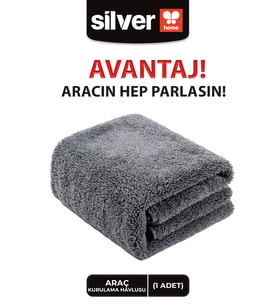 Silver Home Mikrofiber Süper Soft 50x70cm Araç Temizleme Bezi - Gri