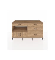 Kronos Konsol Tek Raflı 4 Çekmeceli 2 Kapaklı 176x59x99 Çam-Çam