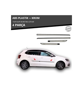 VOLKWAGEN POLO 2009- ÜZERİ YAN KAPI KORUMA ÇITASI PLASTİK + KROM