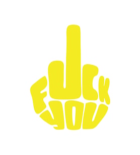 Fuck You Sticker 17x17 Cm Sarı