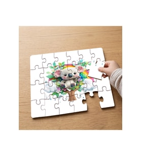 Sevimli Koala - Gökkuşağı Tasarımlı 24 Parça Ahşap Çocuk Puzzle MPK0059