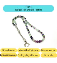 Sertifikalı Florit 6mm 99luk Doğal Taş Tesbih
