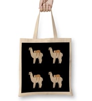 Cute Sloth Sleeping on Llama Pattern Bez Çanta Uzun Saplı