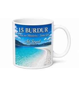 Burdur Plakalı Salda Gölü Türkiye'nin Maldivleri Manzaralı Kupa Bardak Hediye