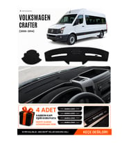 e-biz VOLKSWAGEN CRAFTER (2006-2014) Uyumlu Torpido Örtüsü, Torpido Kılıfı - Siyah-Gri - MB020