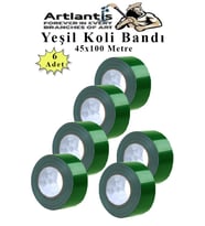 Yeşil Koli Bantı 100 Metre 6 Adet 45mm x 100 Metre Renkli Koli Bandı Extra Güçlü Formül Akrilik Koli Bandı