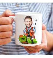 Kişiye Özel Avcı Erkek Karikatürlü Kupa Bardak