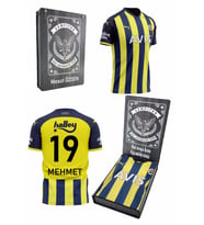 Fenerbahçe Orijinal Lisanslı Çubuklu Forma Özel Tasarım Ahşap Kutulu (Beyaz)