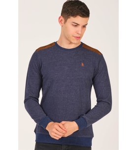 Dewberry Erkek Pamuklu Sweatshirt Lacivert V4000 Günlük Üst Giyim, Hafta Sonu Kombini, Seyahat Gardırobu