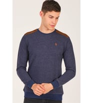 Dewberry Erkek Pamuklu Sweatshirt Lacivert V4000 Günlük Üst Giyim, Hafta Sonu Kombini, Seyahat Gardırobu