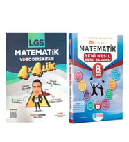 Etkili Matematik 8. Sınıf LGS Matematik 4x4 lük Video Ders Kitabı ve Evrensel Soru Bankası Seti 2 Kitap