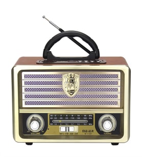 Meier M-113BT Nostaljik Radyo Bluetooth Hoparlör USB TF AUX Kumandalı Hediyelik Radyo