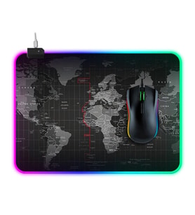 ALLY Dünya Desenli RGB Led Işıklı Oyuncu Mouse Pad 300*250*4MM-(5775) - HUOBPS5406-5353