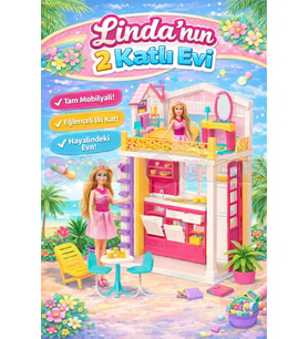 Linda'nın Evi 2 Katlı - Ev Oyuncak - Linda'nın Ev Seti - Barbie Ev Seti