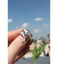 Metal Yılan Figürlü Ayarlamalı Antik Yüzük