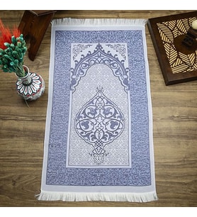 Hediyelik İpek Nur Tafta Seccade Bebek Mavisi 68x110 cm - 300 gr
