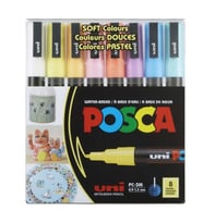 UNİ POSCA SU BAZLI MARKER SOFT RENKLER PC-3M-8C 0.9-1.3 8'Lİ SET
