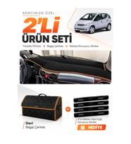 e-biz MERCEDES W168 A CLASS (1997-2004) Uyumlu Torpido + Deri Çanta - Siyah-Kahverengi - MB001