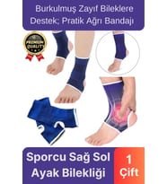 Pratik Burkulmuş Zayıf Kaslara Koruma Destek Sağlayan Ağrı Bandaj Sporcu Sağ Sol Ayak Bilekliği