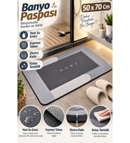 Su Emici Banyo Paspası Kaymaz Tabanlı Su Emici Yapı 50 X 70 Cm Büyük Boy Çok Amaçlı Banyo Paspası Kolay Temizlenir
