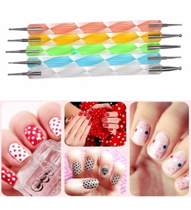 Tırnak Süsleme Kalemi Metal Başlıklı 5 Li Dot Kalemi Tırnak Süsleme Nail Art Dot