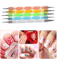 Tırnak Süsleme Kalemi Metal Başlıklı 5 Li Dot Kalemi Tırnak Süsleme Nail Art Dot