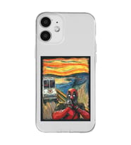 Iphone 12 Uyumlu Deadpool Çığlık Tasarımlı Şeffaf Telefon Kılıfı