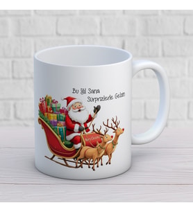 Noel Baba Figürlü Yılbaşı Temalı Hediyelik Kupa