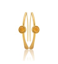 Kadir Jewellery 22 Ayar Altın Kaplama Kadın Taşlı Küpe -El İşçiliği Ve Hipoalerjenik Küpe