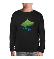 Göktürk Kurt 2 Siyah Çocuk Sweatshirt