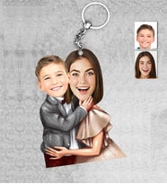 Kişiye Özel Anne Oğul Ahşap Anahtarlık-2