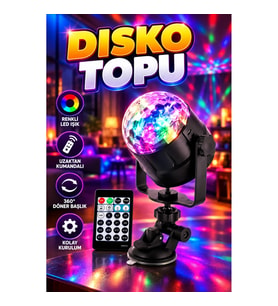 FIMEI Kompakt Döner Renkli LED Disko Topu – Ev ve Profesyonel Kullanım İçin