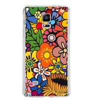 PrintiFy Samsung Galaxy Note 4 ile Uyumlu 1mm Slim Fit Retro Colors 2 Baskılı Şeffaf  Kılıf