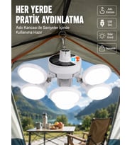 USB ve Solar Şarjlı Katlanabilir 5 Taraflı LED Lamba