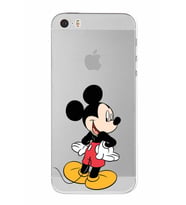 Apple iPhone 5S Uyumlu Kamera Korumalı Tıpalı  Kapak Mickey Mouse TasarımlıŞeffaf Kılıf