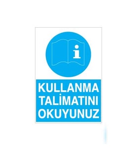 Kullanma Talimatını Okuyunuz Uyarı Levhası 20x30cm (Karışık)
