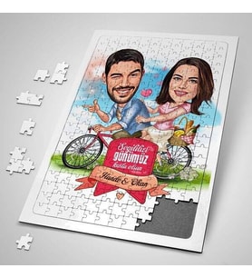 Kişiye Özel 240 Parça Pikniğe Giden Romantik Çiftler Puzzle