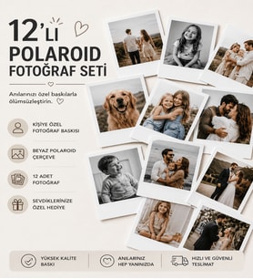 Premium Kalite Kişiselleştirilmiş Polaroid Fotoğraf Baskı Seti (10x12 cm 12 adet ) En Güzel Anılarınızı Ölümsüzleştirin!