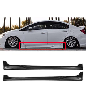 Honda Civic FB7 Custom Yan Marşpiyel Seti Plastik 2 Adet Mat Siyah 2012 2013 2014 2015 2016 karlık+ek+bodykit