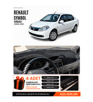 e-biz RENAULT SYMBOL AİRBAGLİ (2008-2011) Uyumlu Torpido Örtüsü, Torpido Kılıfı - Siyah - RE030