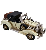Küçük Boy Eskitme Metal Antika Araba Maketi - Vintage Roadster Masa Üstü Dekor